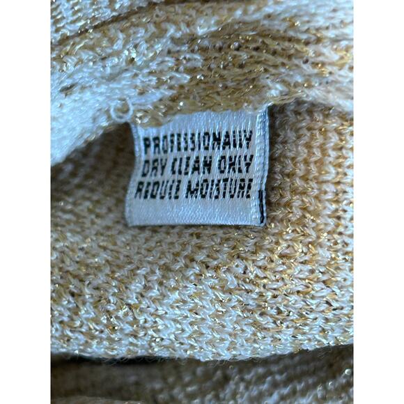 ST. JOHN Evening By Marie Gray Women's Size 10 Gold & Creme Blazer Luxury - Picture 12 of 15